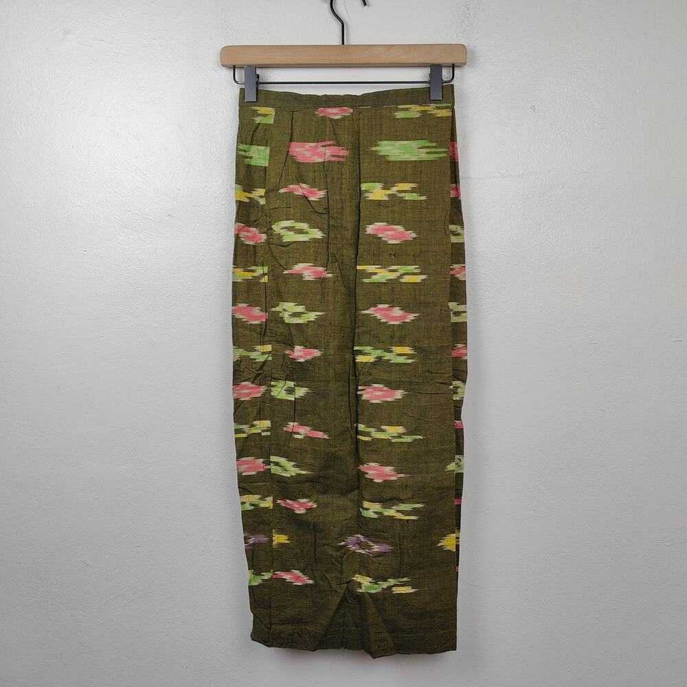 Vintage Unbranded Skirt Size XS Olive Green Tribal Geometric Southwestern‎ Print